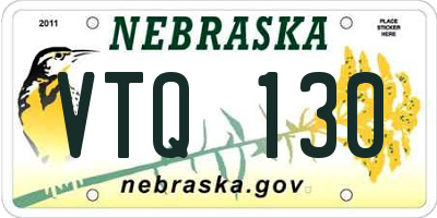 NE license plate VTQ130