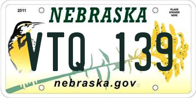 NE license plate VTQ139