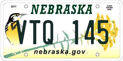 NE license plate VTQ145