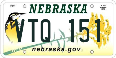 NE license plate VTQ151