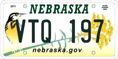 NE license plate VTQ197