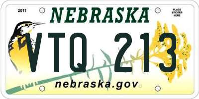 NE license plate VTQ213