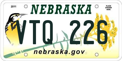 NE license plate VTQ226