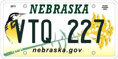 NE license plate VTQ227