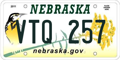 NE license plate VTQ257
