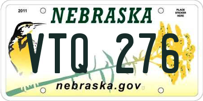 NE license plate VTQ276