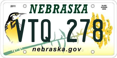 NE license plate VTQ278