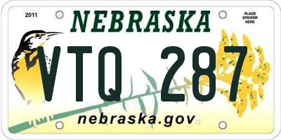 NE license plate VTQ287