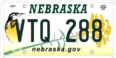 NE license plate VTQ288