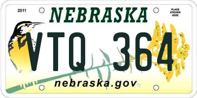 NE license plate VTQ364