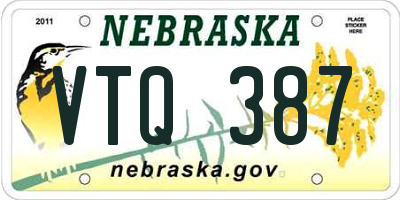 NE license plate VTQ387
