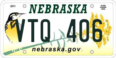 NE license plate VTQ406