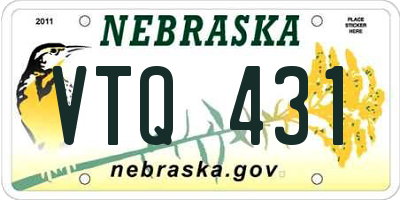 NE license plate VTQ431