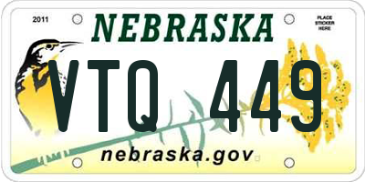NE license plate VTQ449