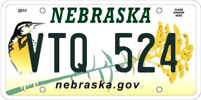 NE license plate VTQ524