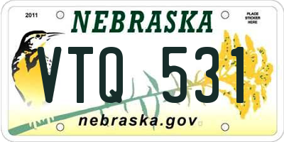NE license plate VTQ531