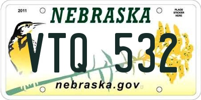 NE license plate VTQ532