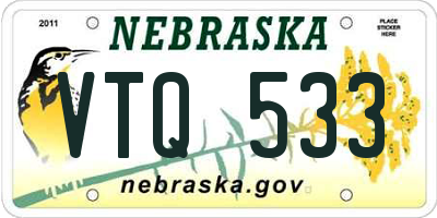 NE license plate VTQ533