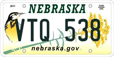 NE license plate VTQ538