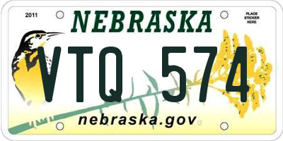NE license plate VTQ574
