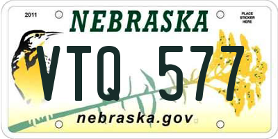 NE license plate VTQ577