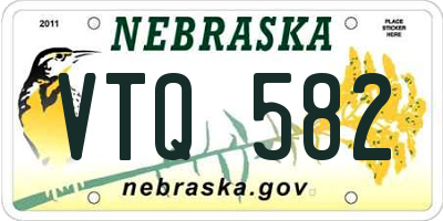 NE license plate VTQ582