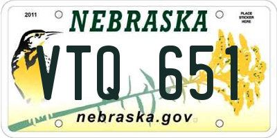 NE license plate VTQ651