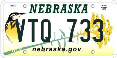 NE license plate VTQ733