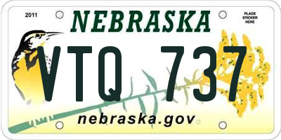 NE license plate VTQ737