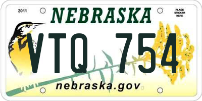 NE license plate VTQ754