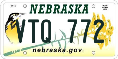 NE license plate VTQ772