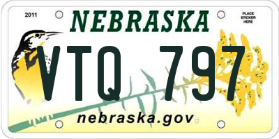 NE license plate VTQ797