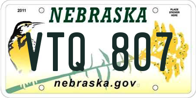 NE license plate VTQ807
