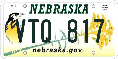 NE license plate VTQ817