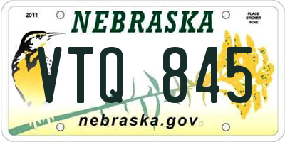 NE license plate VTQ845