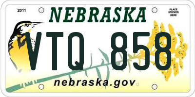 NE license plate VTQ858