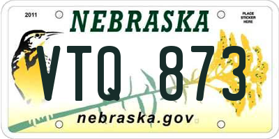 NE license plate VTQ873