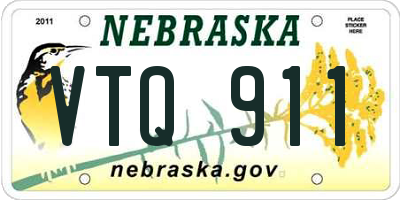 NE license plate VTQ911