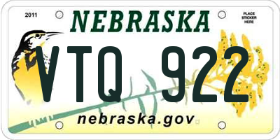 NE license plate VTQ922