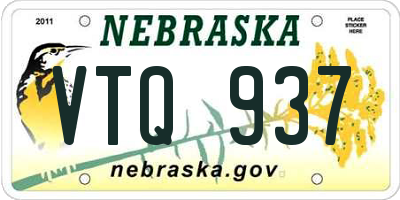 NE license plate VTQ937