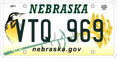 NE license plate VTQ969