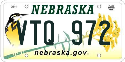 NE license plate VTQ972