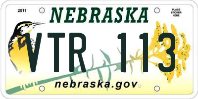 NE license plate VTR113