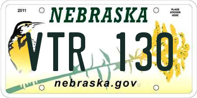 NE license plate VTR130