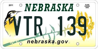 NE license plate VTR139