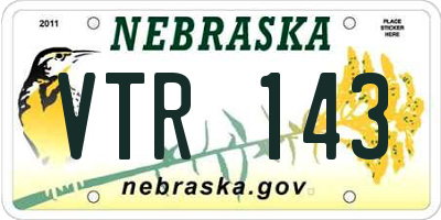 NE license plate VTR143