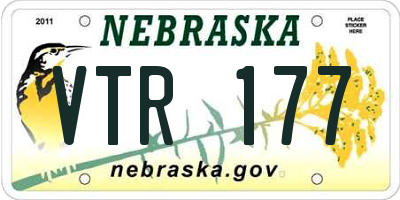 NE license plate VTR177