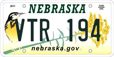 NE license plate VTR194