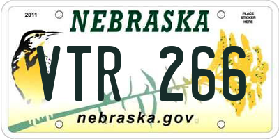 NE license plate VTR266