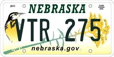 NE license plate VTR275
